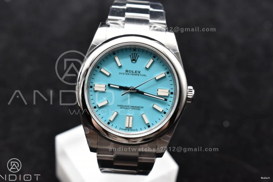 DIWF Best Perpetual Edition Oyster A3230 Blue Steel 124300 1:1 Dial 904L Tiffany 41mm 0311